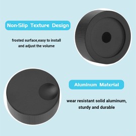 Jeanoko 32x13mm Wear Resistant Black Frosted Audio Tone Control Tuning Knob Volume Control Switch Solid Aluminum Knob for 6 mm Diameter Shaft