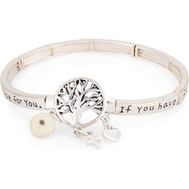 Mohani gift Jewelry Life of tree message stretch bracelet - if you have faith as small as a mustard seed nothing will be impossible for you