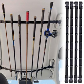 Diakey 7 Rod Fishing Rod Holder for Truck - Car Fishing Pole Storage Roof Rack for Vehicle SUV Wagon Van Jeep Inside Carrier, 31.5-51in Adjustable with 3-Point Buckle, 4 Pack