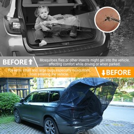 Guina Tailgate Mesh Screen for SUV,Breathable Mesh Net for Car Tailgate,UV Sun Protection, Ventilation & Privacy,Perfect for SUV Camping, Road Trips, Self-Drive Adventures,Car Camping Accessories