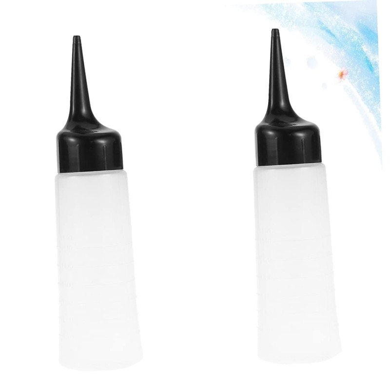 OHPHCALL 2pcs Hair Dye Bottles Shampoo Bottles White Nozzle Travel