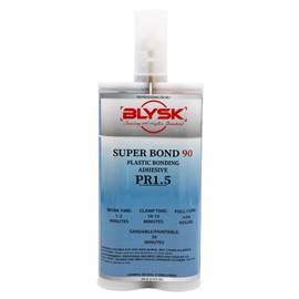 BLYSK Super Bond 90 Plastic Adhesive PR1.5 Two-Part Fast-Set Plastic Bonding Adhesive 200 ml/6.75 fl oz. Cartridge (1)