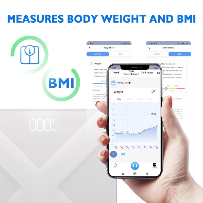 T Electronics Digital Scale for Body Weight with Accurate Measurement,