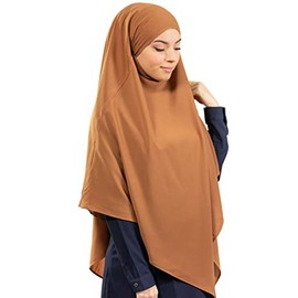 Lamis Hijab - Khimar premium for muslim women top of jilbab (brick)