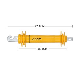 FENSMILE Pack of 5 Gate Handle with Steel Hook and Eyelet, Pasture Fence Gate Handles, Rubber Gate Handle - for Electric Fence, Gate Hooks, Yellow