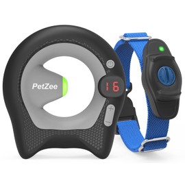 PETZEE Dog Containment System, Wireless Fence, Invisible Dog Fence, Adjustable Electric Dog Fence & Training Collar, Electronic pet Fence, One Receiver, Black