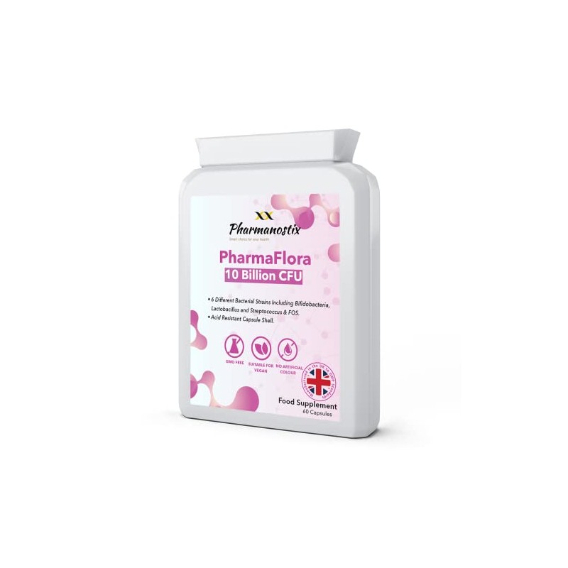 PharmaFlora 10 Billion CFU- 60 Vegan Targeted Capsules - High-Strength