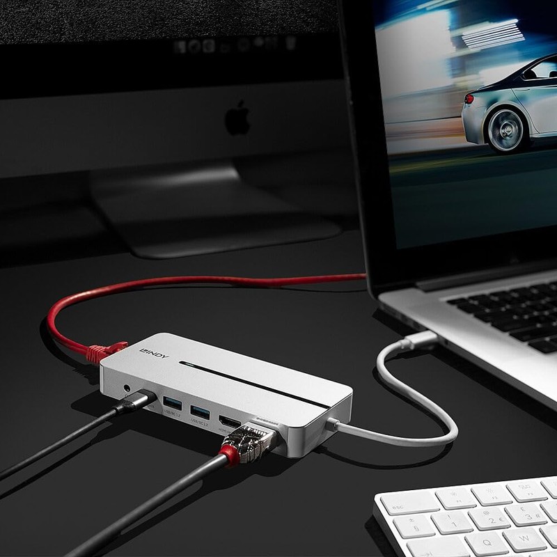 LINDY 43360 DST-Mx Duo USB C Laptop/MacBook Mini Docking Station