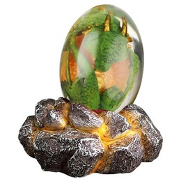 Lava Dragon Egg with Display Base Crystal Resin Dragon Egg Ornaments for Desktop Decor
