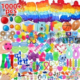 BILLFULL 1000 Pcs Party Favors for Kids, Fidget Toys Bulk, Birthday Gift Toys, Fidgets Stocking Stuffers, Treasure Box Party, Goodie Bag Carnival Prizes, Pinata Filler Stuffers Classroom