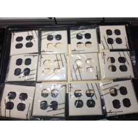 Cooper Wiring PJ82A Two Gang Outlet Receptacle Plate, Almond LOT OF 12