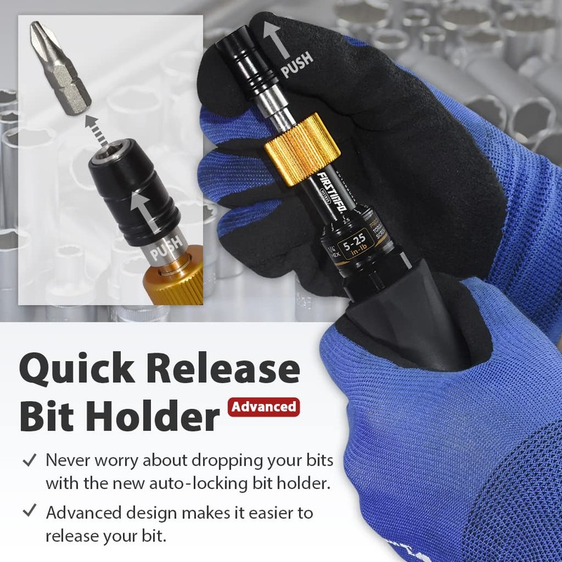 FIRSTINFO H51835 Precision Certified Torque Limited Screwdriver 5-25 in-lbs with