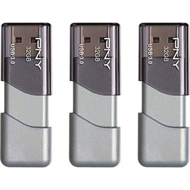 PNY 32GB Turbo Attache 3 USB 3.0 Flash Drive 3-Pack