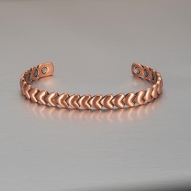 EnerMagiX Magnetic Copper Bracelet for Women Men, 6.3''Retro Rhombus 99.9% Pure Copper Adjustable Bracelet, Fashion Jewelry Gifts (0178)