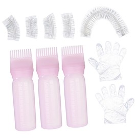 Ipetboom Hair Coloring Set Root Comb Applicator Bottles Gloves Earmuffs Bath Cap for Diy at Home or Salon Use