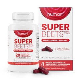 HumanN SuperBeets Heart Tablets Smooth Coat 500mg – Non-GMO Powder – Clinically Studied Antioxidants, 60 Count