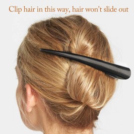 Frcolor Hair Clips, Beak Clips, Ducker, Non-marking Bangs, Hair Clips, Large, Black, For Hairdresser Salon, Home and Commercial Use, Set of 8