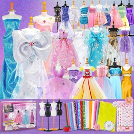 Non Sewing Clothes Design Kit, Handcraft/Craft Kit, Making Toys, Girls, Children, Educational Toys, 6, 7, 8, 9, 10 Years, Birthday, Christmas Gift (Patterns and Manual)