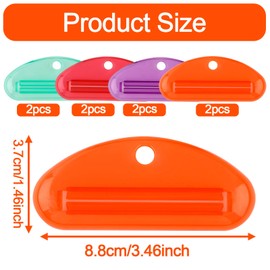 8pcs Toothpaste Squeezer, Plastic Toothpaste Tube Roller Squeezer Assorted Colors Tooth Paste Clip Tool for Bathroom Home Use (Color 1)