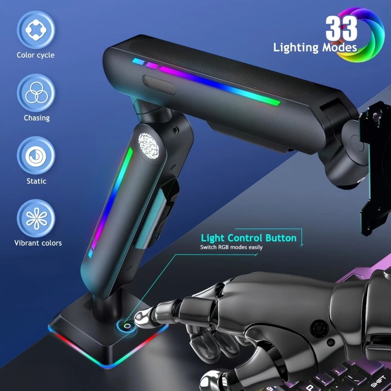 THEARK Gaming Monitor Stand with RGB LED Lights – Adjustable