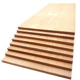 The Hardwood Edge Alder Hardwood Planks - 8-Pack Alder Wood for Unfinished Wood Crafts - 1/4’’ (6mm) 100% Pure Hardwood - Laser Engraving Blanks - Alder Craft Wood for Crafts and Gifts