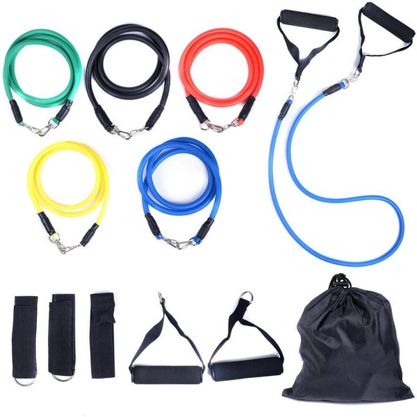 BFR Bands Resistance Band Set for Men and Women - Portable Strength Training Equipment for Arms and Legs w/Door Anchor & Carry Bag
