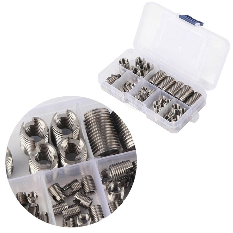 Haosie Self Tapping Threaded Inserts, 50PCS Stainless Steel Thread Repair