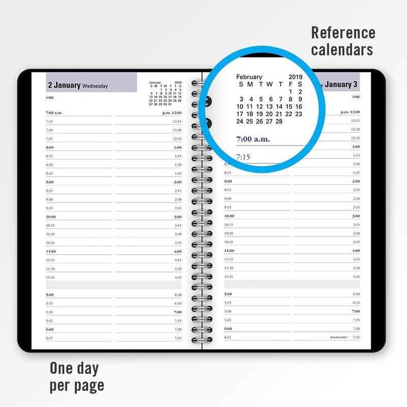 AT-A-GLANCE - Agenda semanal para citas, Negro (01 Black)