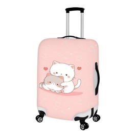 HELLHERO Cute Cat Luggage Cover for Suitcase 25-28 Inch Elastic Suitcase Case Washable Baggage Case Trolley Cover Hiking Holiday Cruise Ships Travel Accessories