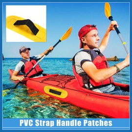 A ABSOPRO 2pcs Universal PVC Strap Handle Patches Carry Grab Handle for Dinghy Canoes Raft and Surfboard Yellow Item Replacement