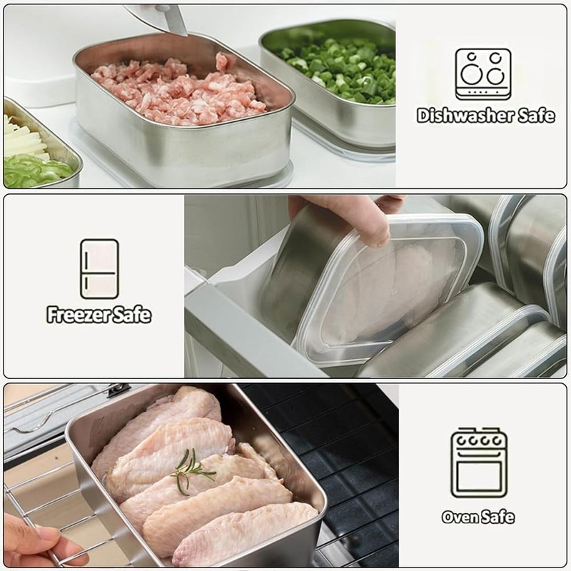 Tuperoymse Stainless Steel Containers Food Storage Bento Box Dishwasher Safe