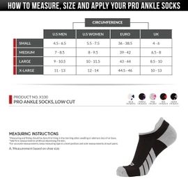 CSX Champion Low Cut Ankle Compression Socks, Navy on White, Medium