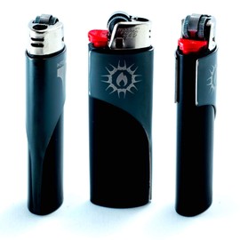 Kasher Classic Multi-Tool Lighter Case with Lighter - Lightweight, Durable Construction, Portable - Stainless Steel Accessory with Versatile usuage as Cutter for Opening Packages - Pack of 3 (Black)