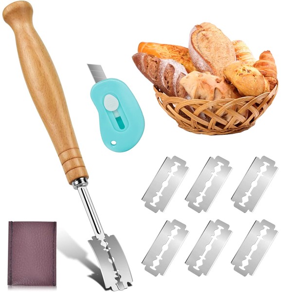 Nirrn Premium Bread Lame Tool (6 Blades)，Hand Crafted Bread Lame