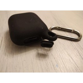 Unbranded Earphones Earbuds Liquid Silica Gel Protective Case Sleeve Black For AirPods 1&2