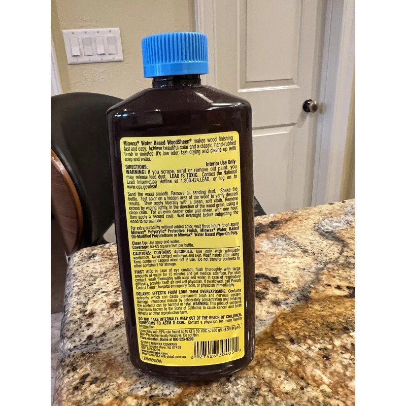 Minwax Wood-Sheen NATURAL Rubbing Stain & Finish Water Based 12oz