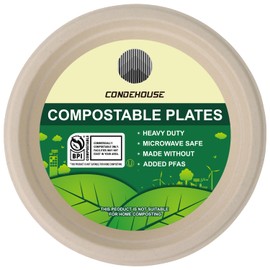 CONDEHOUSE 16.9oz Sugarcane Pulp Compostable Paper Bowls, 125-Pack, Disposable, Brown, Thickened, Degradable Tableware