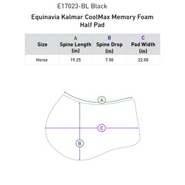 Equinavia Kalmar Coolmax Memory Foam Half Pad - Black - Horse