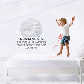 FGZ Full Size Mattress Protector Bed Cover Waterproof Full Matressprotector Washable White Noiseless Premium Soft Cotton Terry Vinyl-Free Full Size Mattress Protector for Pets Kids Adults 54" * 75"