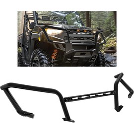 HECASA Front Bumper Upper Brush Guard Compatible with 2018-2025 Polaris Intl Ranger XP Crew 1000 Diesel Replacement for 2882531 Bumper Protector Steel Powder Coated Black