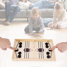 JOYUE Catapult Board Game, Fast Sling Puck Game, Portable Ice Ball Fighting Game, Bouncing Hockey Board Game, Table Slingshot Board Game, Bumper Chess, Desktop Game for Children & Parent-Child