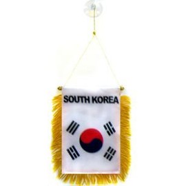 South Korea Mini Flag 4"x6" Window Banner w/ suction cup