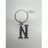 New-Letter N Keychain Silver Tone Metal Ganz Initial Key Ring
