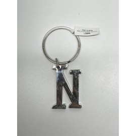 New-Letter N Keychain Silver Tone Metal Ganz Initial Key Ring Fob Free Shipping