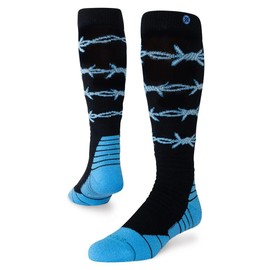 Stance Barbed Wire Snow Socks Cushioned Black Patterned Ski Socks Large