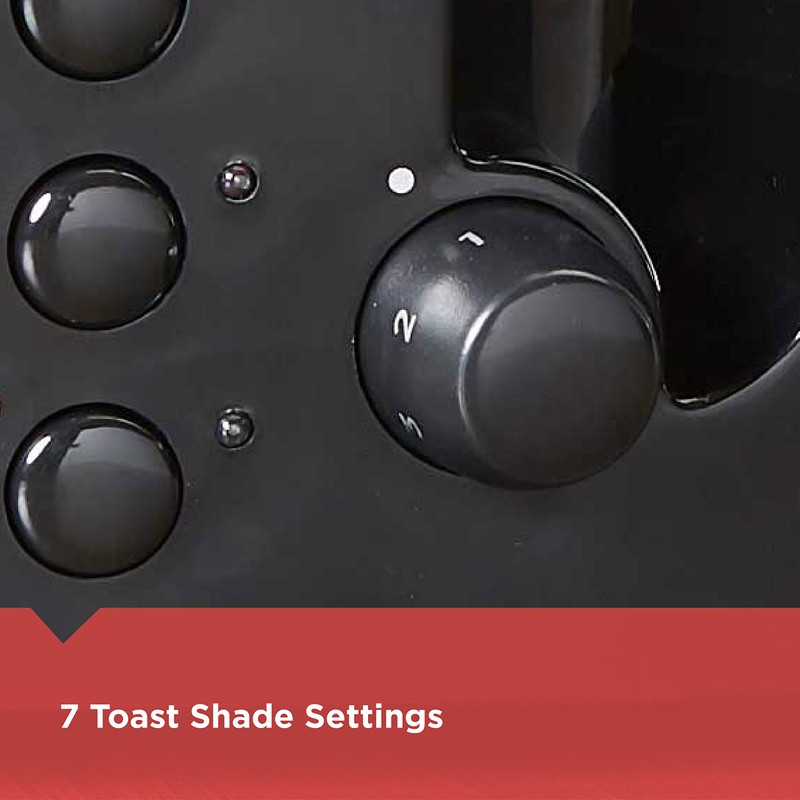 BLACK+DECKER 4-Slice Toaster, TR1410BD, Extra-Wide, 7 Shade Settings, Crumb Trays,