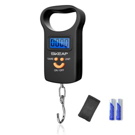 Digital Fish Scale, Fishing Scale Hanging Scale,110lb/50kg Luggage Scale,SKEAP Large Handle & Backlit LCD Display, Fishing Equipment, Fishing Accessories, Fishing Gifts for Men