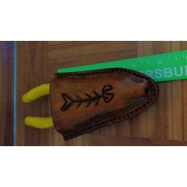 HAND CRAFTED FISHING SHEATH FITS  5" MANLEY PLIERS LEATHER STAINLESS STEEL HANDCRAFTED USA - DARK BROWN