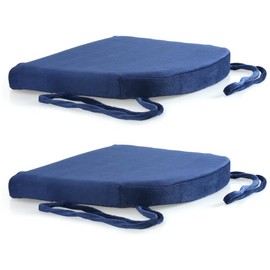 Augld - Juego de 2 cojines de metal para silla de escuela, de espuma viscoelástica, tamaño pequeño, en forma de U, color azul marino