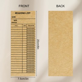 LOTMER 100 PCS Reading List Bookmark, 3 x 8 Inch Personal Libraries Cards, Reading Log Bookmark for Gifts and Literary Supplies for Reading Enthusiasts (Brown)